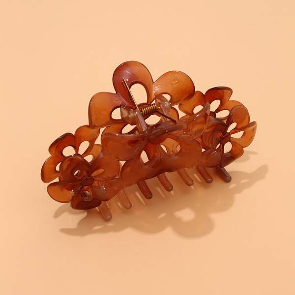 

Flower Decor Hair Claw, Rust