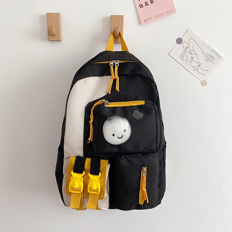

Double Buckle Zip Front Backpack, Black