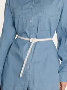 1 件简约百搭打结女士腰带 - 白色 - 查看 1