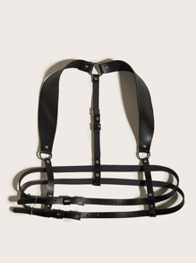 Cinturón arnés con hebilla geométrica - Negro - Ver 2