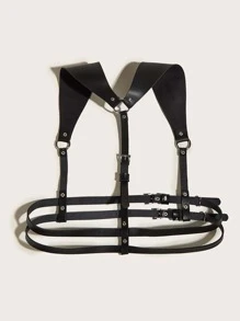 Cinturón arnés con hebilla geométrica - Negro - Ver 4