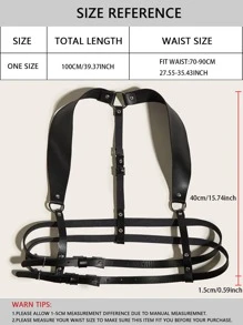 Cinturón arnés con hebilla geométrica - Negro - Ver 5