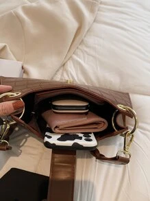 Lightweight, Crocodile Embossed Bag For Teen Girls Women College Students, Rookies & White-Collar Ers College, Commute, Outdoors, Travel, Outings, Business Casual Women Bag, Perfect For Office, Business And Work - Brown - View 4