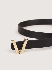 1 chiếc thắt lưng trang trí chữ cái tối giản hình chữ V mùa hè, mùa thu, mùa đông, Halloween - màu đen - Xem 3