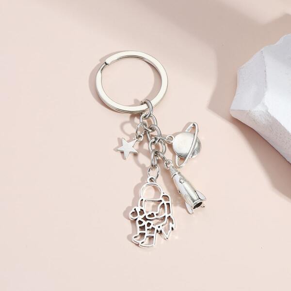 

Astronaut Charm Keychain, Silver