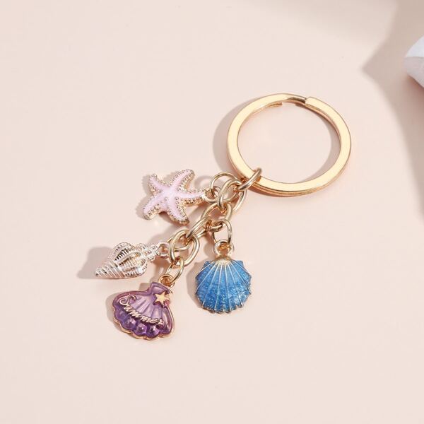 

Shell & Starfish Charm Keychain, Multicolor