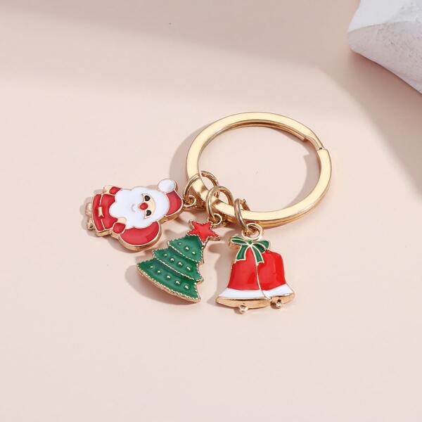 

Christmas Tree & Bells Charm Keychain, Multicolor