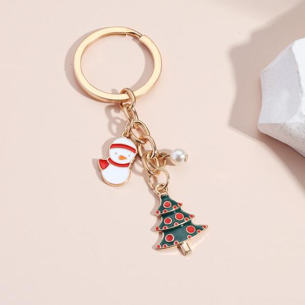 

Christmas Tree & Snowman Charm Keychain, Multicolor