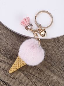 Pom Pom Decor Keychain