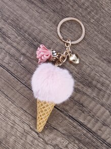 Pom Pom Decor Keychain