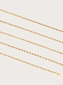 1条简约时尚金属眼镜链，防滑时尚眼镜挂绳，男女通用，防滑金属眼镜带，旅行眼镜链，老花镜链，度假旅行眼镜链 - 金色 - 查看 5