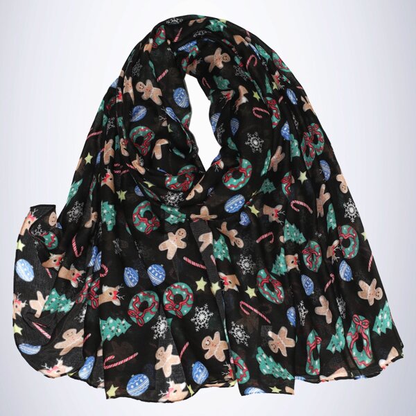 

Christmas Snowflake Print Scarf, Multicolor