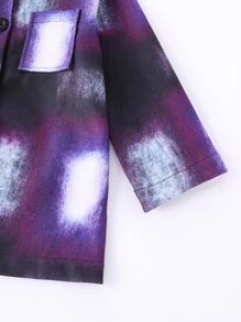 Toddler Girls Color Block Double Pocket Overcoat - Multicolor - View 3