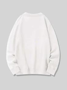 男士標語圖案運動衫 - 白色 - 查看 2