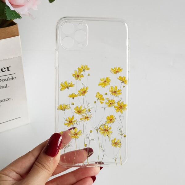 

Flower Pattern Clear Phone Case, Multicolor