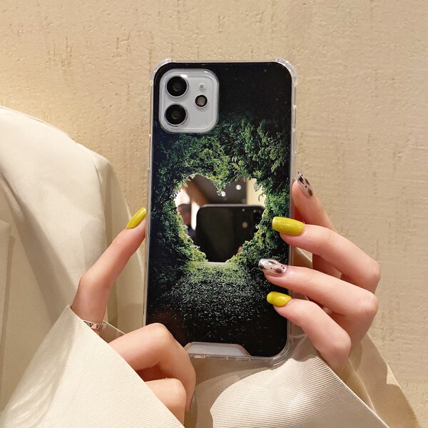 

Heart Pattern Mirror Phone Case, Multicolor