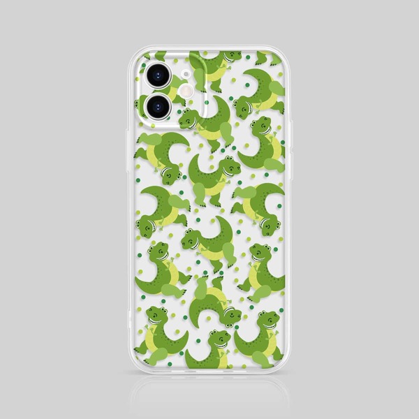 

Cartoon Dinosaur Pattern Phone Case, Green