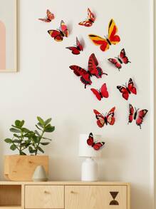 12入組輝光蝴蝶貼紙