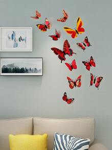 12入組輝光蝴蝶貼紙