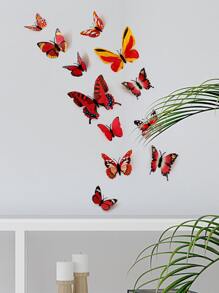 12入組輝光蝴蝶貼紙