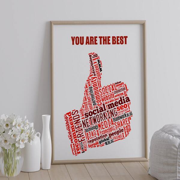 

Slogan Graphic Unframed Painting, Multicolor