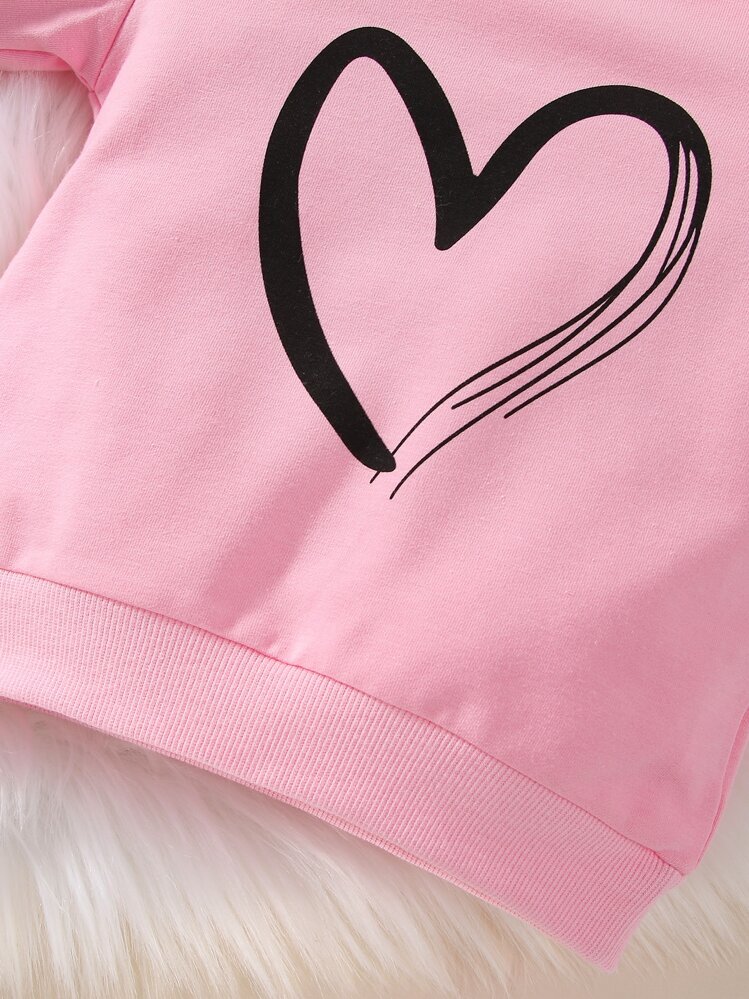 Conjunto Sudadera Y Pantalón De Niña Con Estampado De Corazón - Multicolor - Añade 6