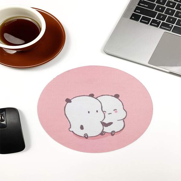 

Cartoon Graphic Round Mouse Pad, Pink
