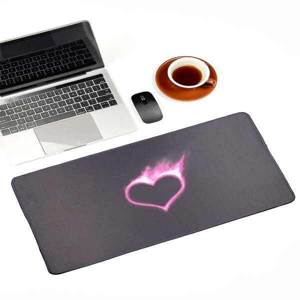 

Fire Heart Mouse Pad, Black