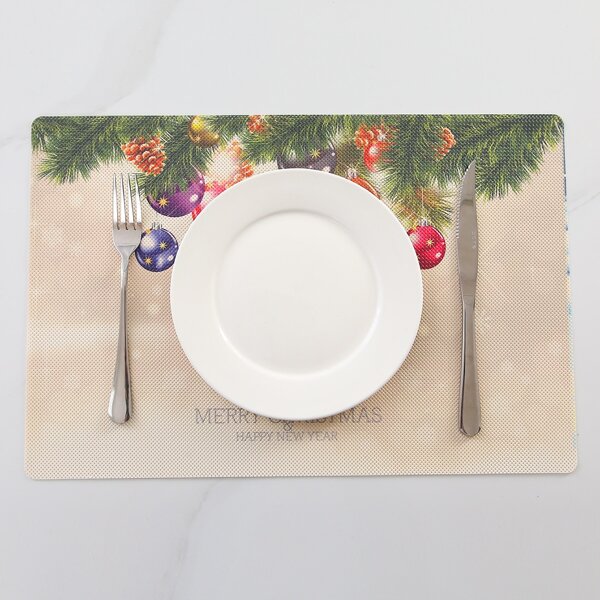 

1pc Christmas Pattern Placemat, Multicolor