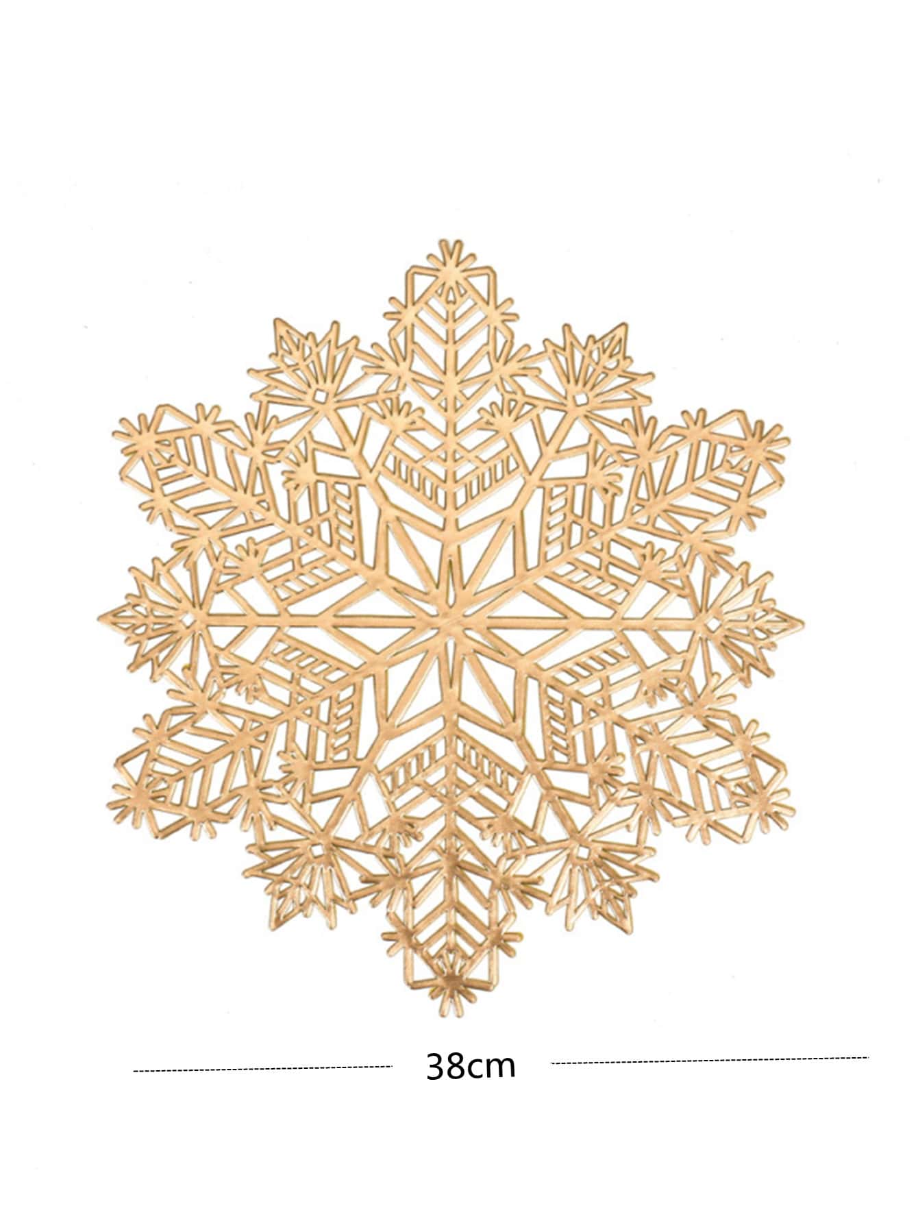 1 件聖誕鏤空金箔雪花餐墊杯墊 - 金色 - 查看 4