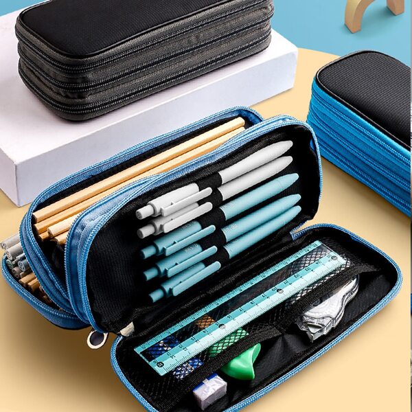 

1pc 3 Layer Random Color Pencil Bag, Multicolor