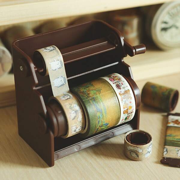 

1pc Plain Tape Cutter, Brown