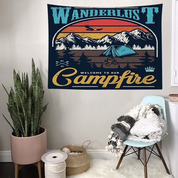 

Camping Pattern Tapestry, Multicolor