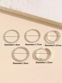 5pcs Butterfly Decor Ring - Silver - View 3