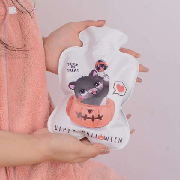 

Halloween Cat Print Hot Water Bag, Multicolor