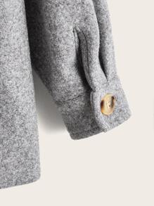 SHEIN Boys Flap Pocket Drop Shoulder Overcoat - Grey - View 4