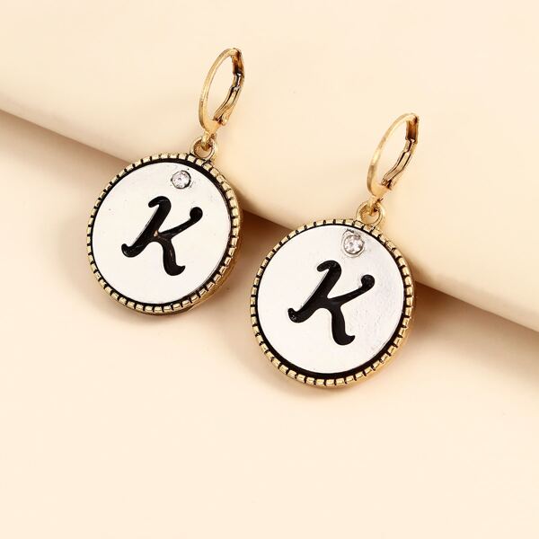 

Letter Graphic Earrings, Silver