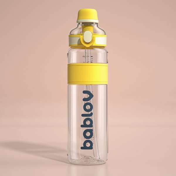 

Letter Graphic Water Bottle, Yellow
