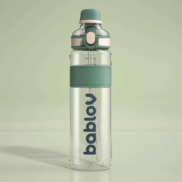 

Letter Graphic Water Bottle, Green