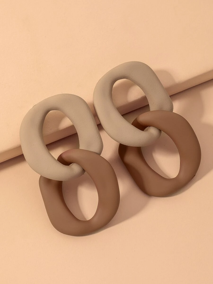 Andkiss 雙色鏈條耳環 - 彩色 - 查看 1