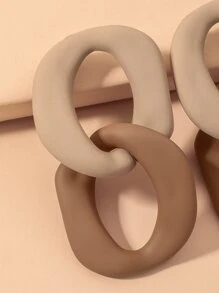 Andkiss 雙色鏈條耳環 - 彩色 - 查看 2