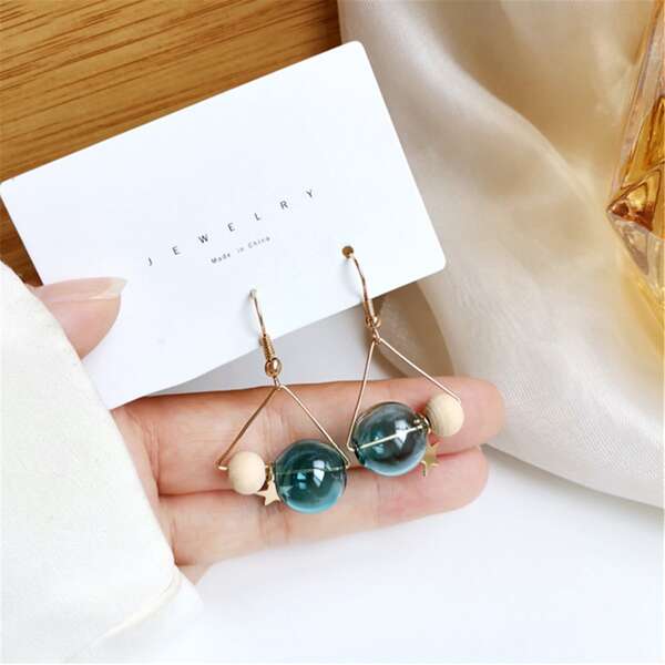 

Bead Decor Earrings, Multicolor