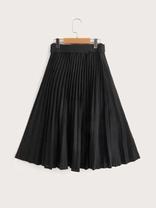 SHEIN 適用於青少年女孩的多功能紋理腰帶百褶裙