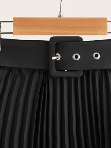 SHEIN 適用於青少年女孩的多功能紋理腰帶百褶裙