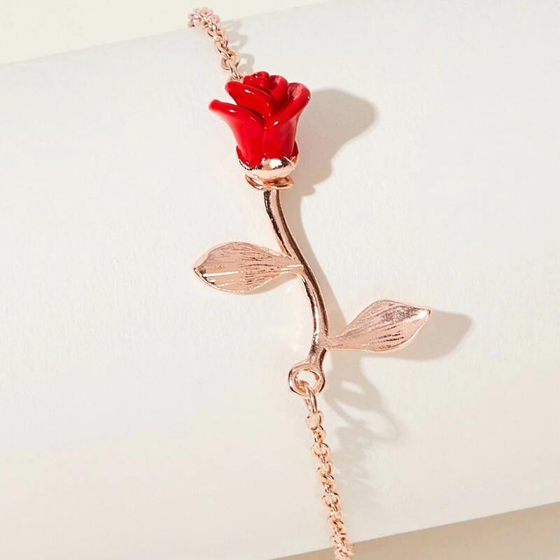 

Rose Decor Chain Bracelet, Rose gold