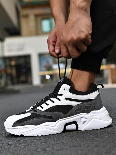 Men's Casual Fashion Chunky Sneakers, Suitable For All Seasons