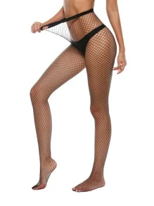 4pairs Simple Fishnet Tights - Black - View 4