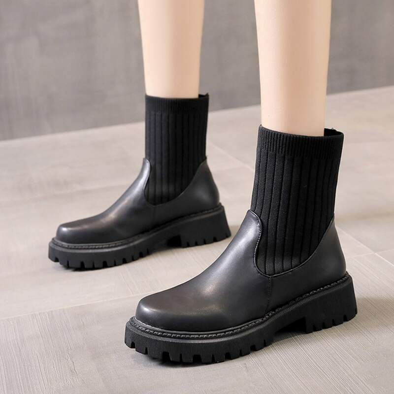 

Minimalist Sock Boots, Black