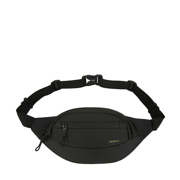 

Men Zip Front Fanny Pack, Black