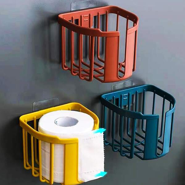 

1pc Hollow Random Color Tissue Storage Rack, Multicolor